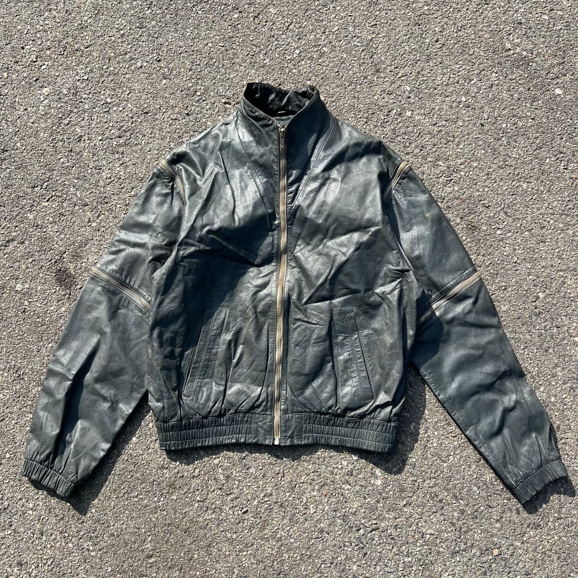 90’s 디테쳐블 카우 레더 자켓 상품이미지2