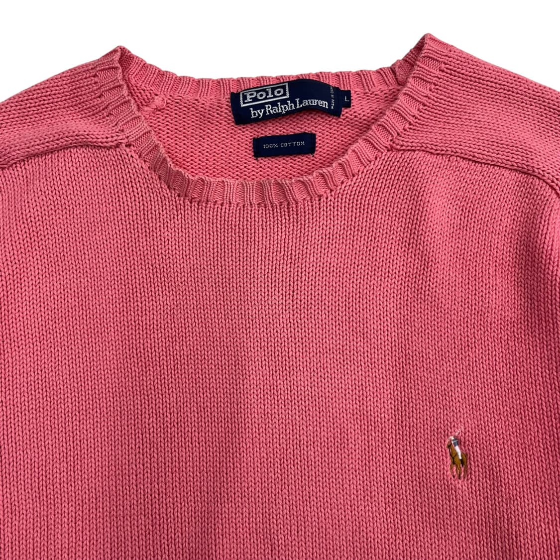 폴로 랄프로렌 90's 옥스포드 딸기우유맛 니트 L 상품이미지4