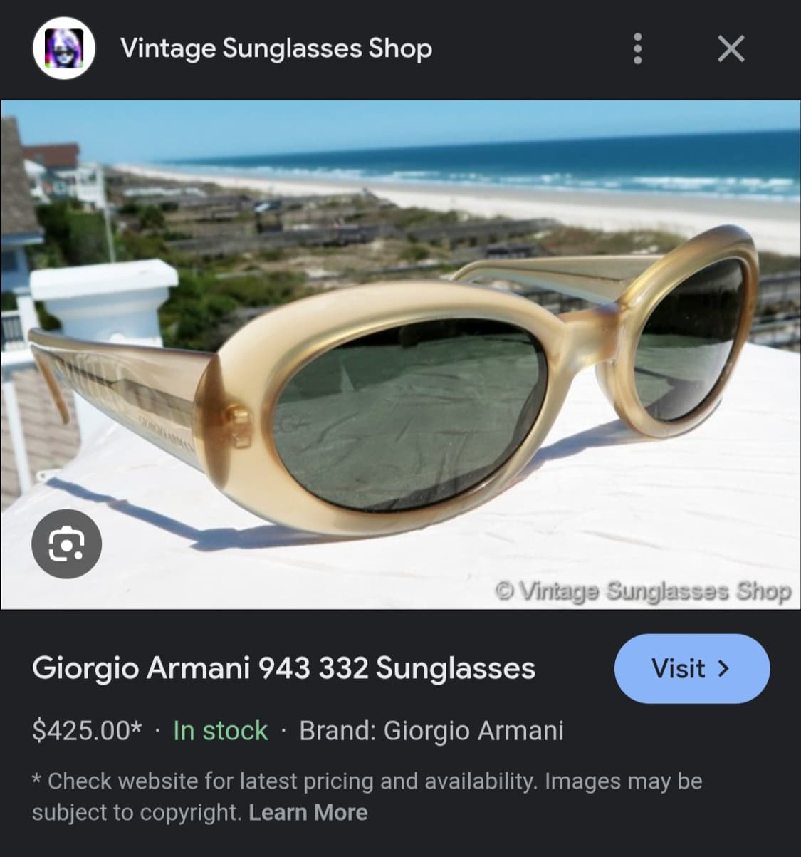 GIORGIO ARMANI VINTAGE SUNGLASSES 상품이미지4