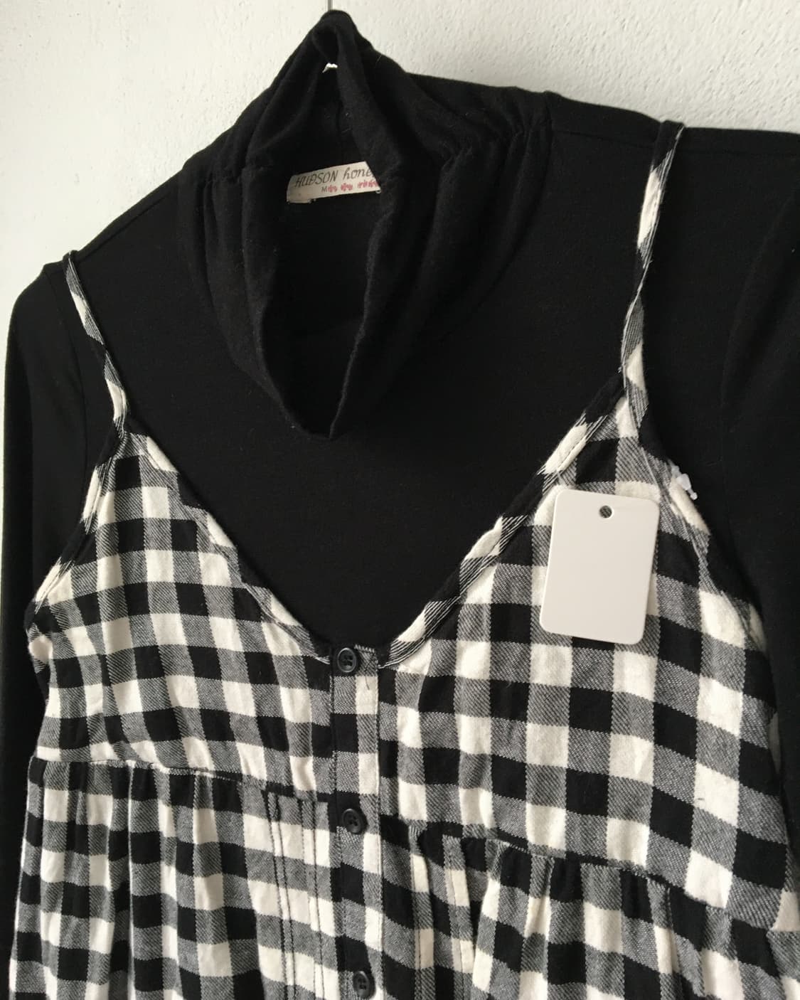 Check pattern sleeveless layered high ne 상품이미지3
