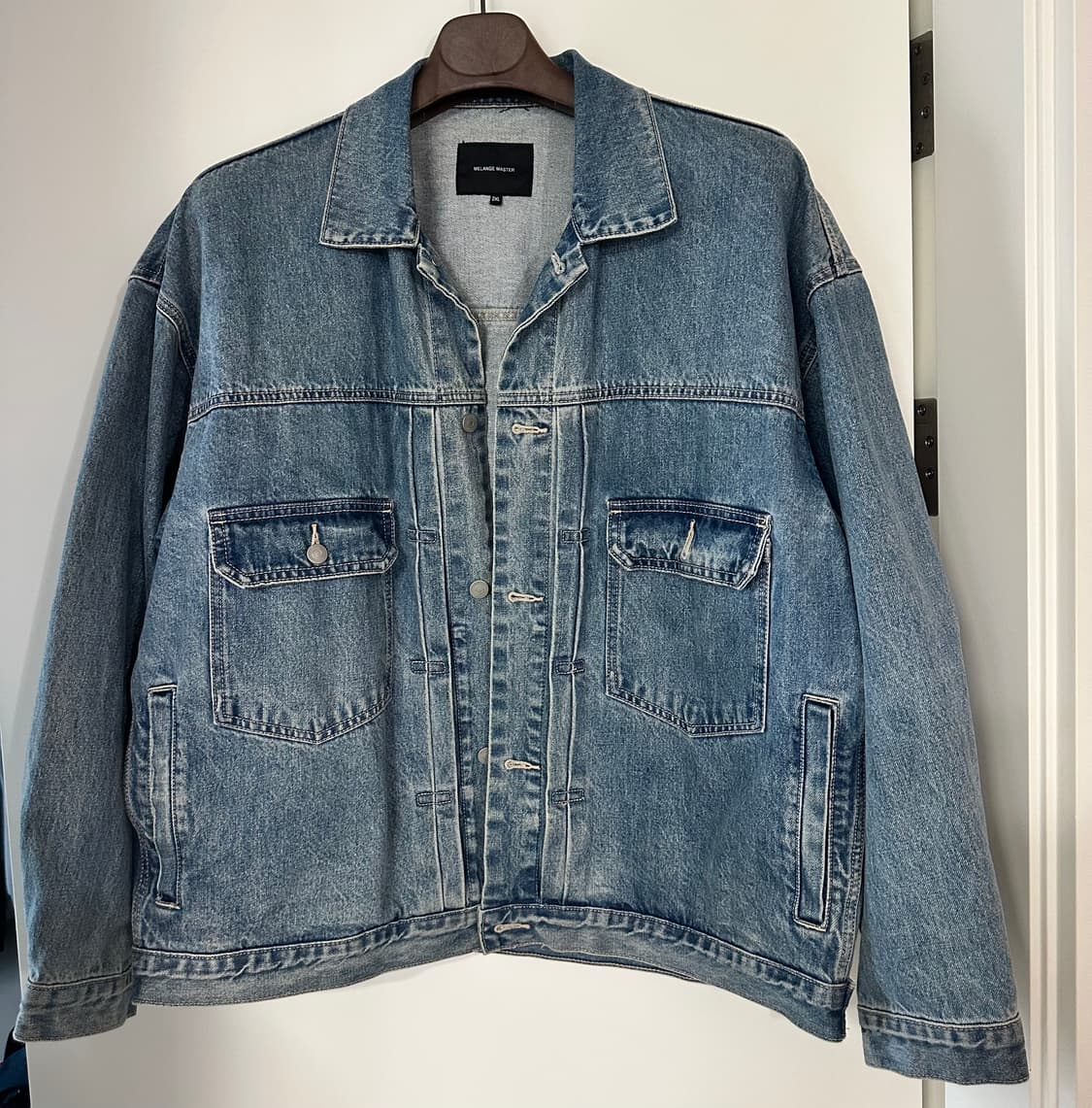 멜란지마스터 오버핏 타입2 트러커 재킷 라이트블루 2XL 상품이미지1