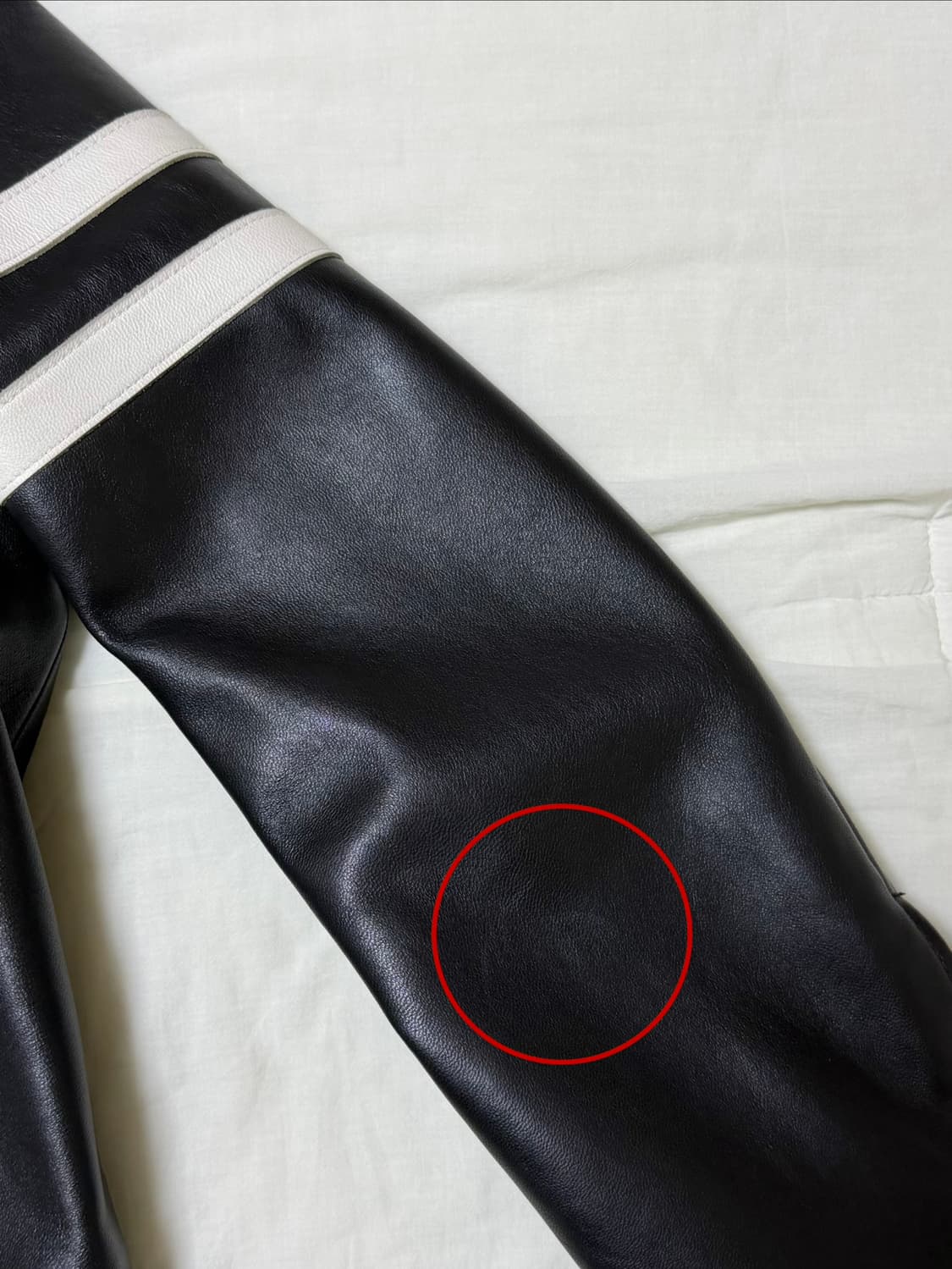 [L] 던스트 레이싱 콘트라스트 레더 자켓 블랙 상품이미지9