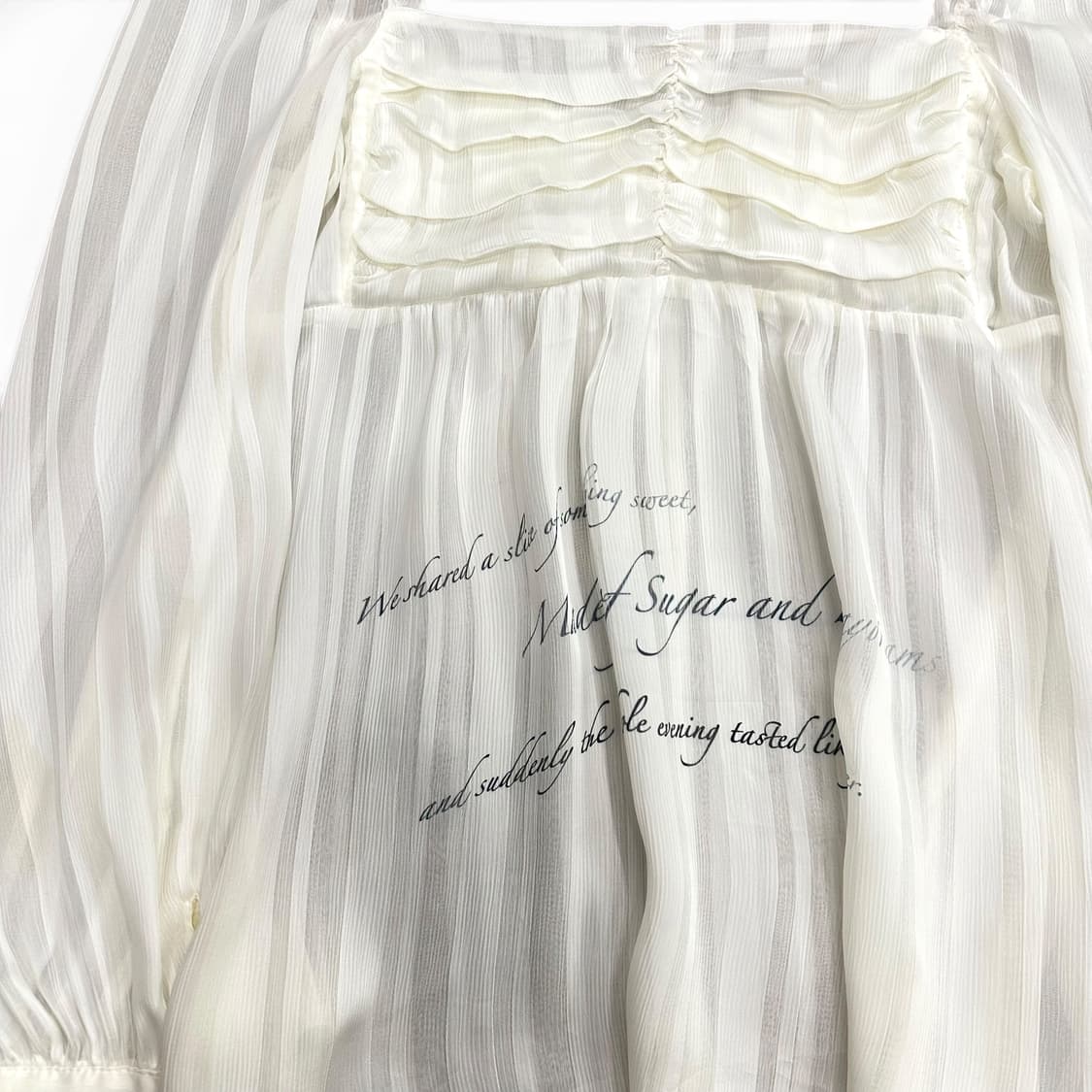 Back Lettering See Through Blouse 상품이미지6