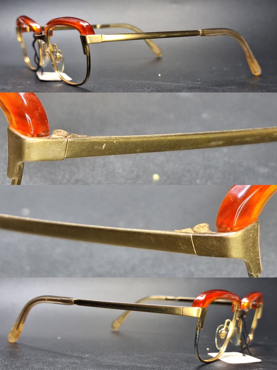 80s 일본제 빈티지 데드스톡 미사용/48mm 하금테 안경테 0229 상품이미지5