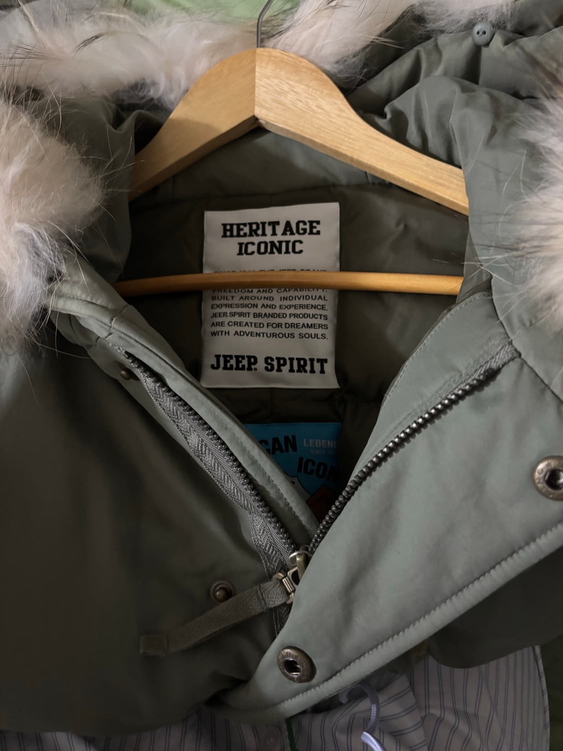 Jeep 카키 야상 롱패딩 개파카 이준호 착용 상품이미지8