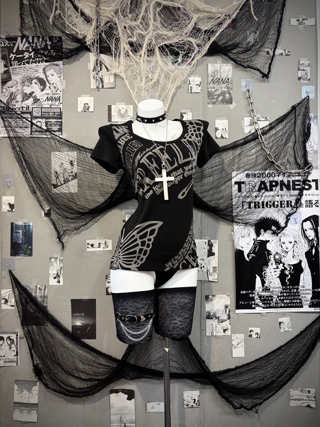 PUNK butterfly web detail short sleeve 상품이미지4