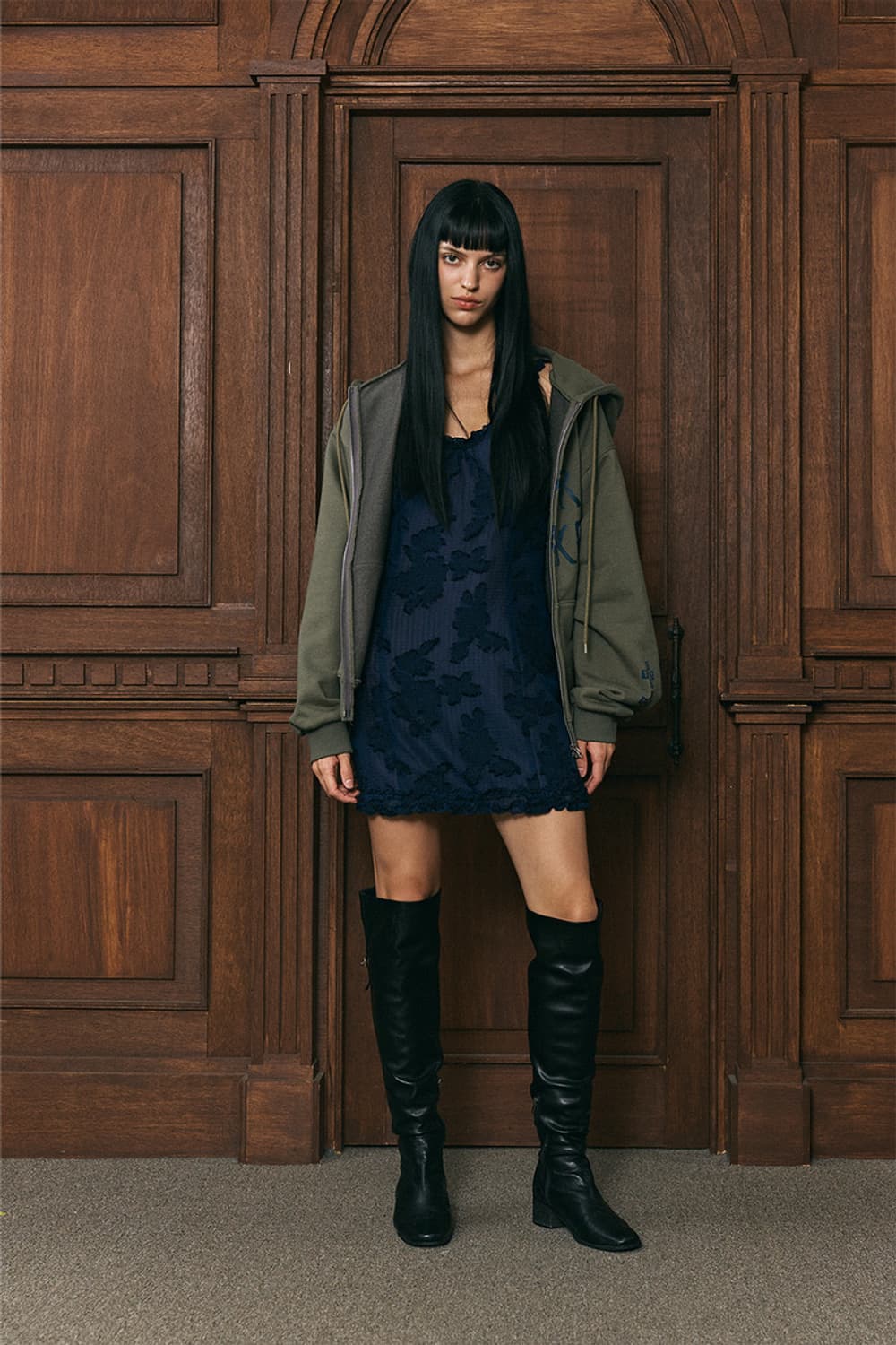 (택O) 투머치택스 오버워크 후드집업 (카키) 상품이미지3