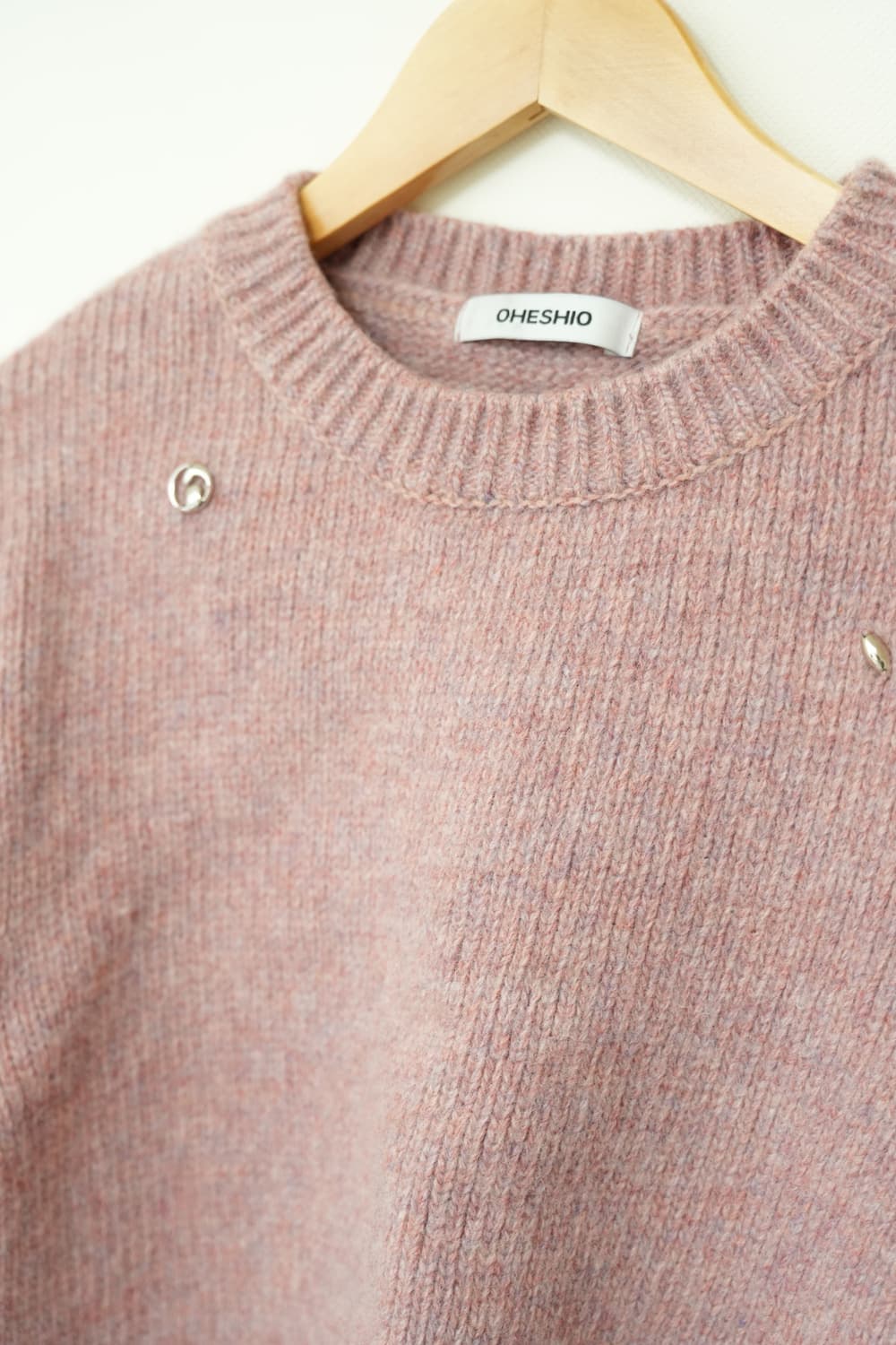 오헤시오 쉐틀랜드 울 니트 풀오버 핑크 FREE 상품이미지3