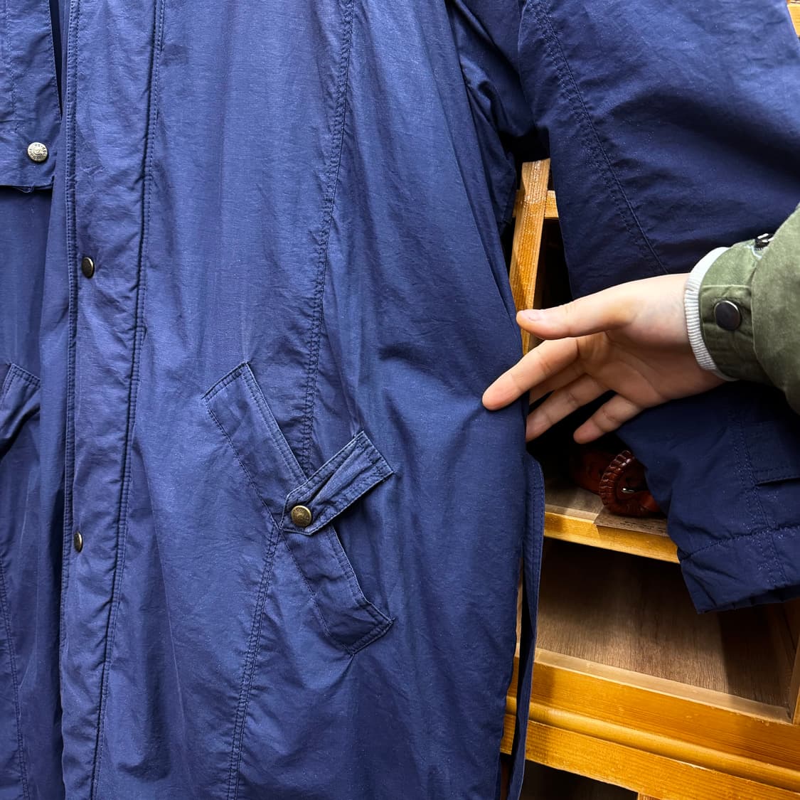 80s 아디다스 네이비 트렌치 코트 파카 (XL)   상품이미지4