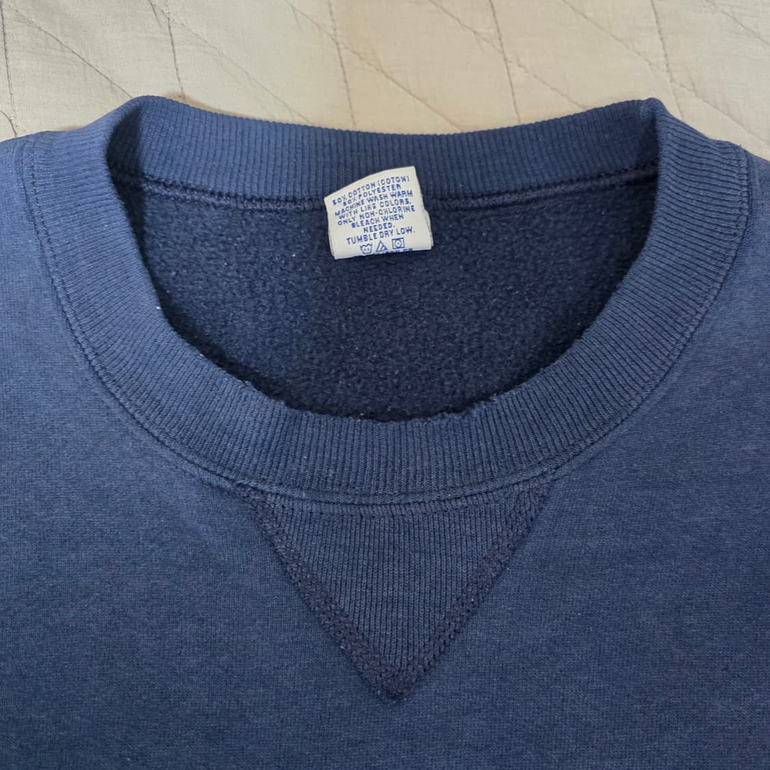 [XL] 90s 빈티지 러셀 네이비 더티 페이드 트래쉬드 맨투맨 스웻 상품이미지4