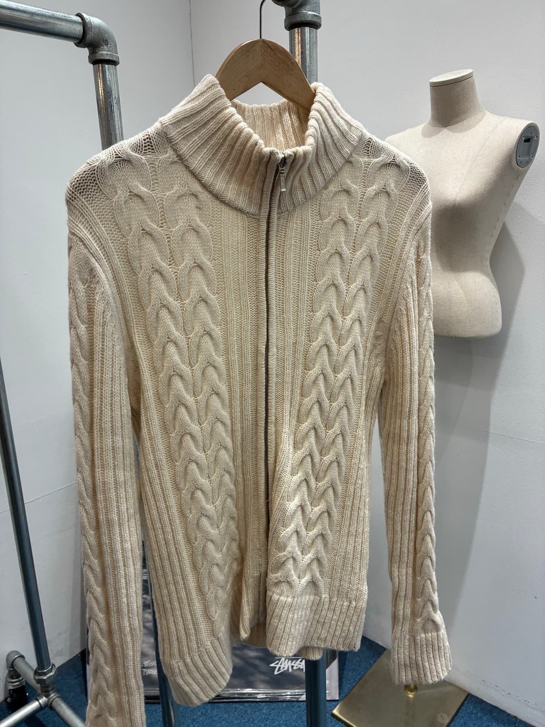 아이보리 니트집업 상품이미지5