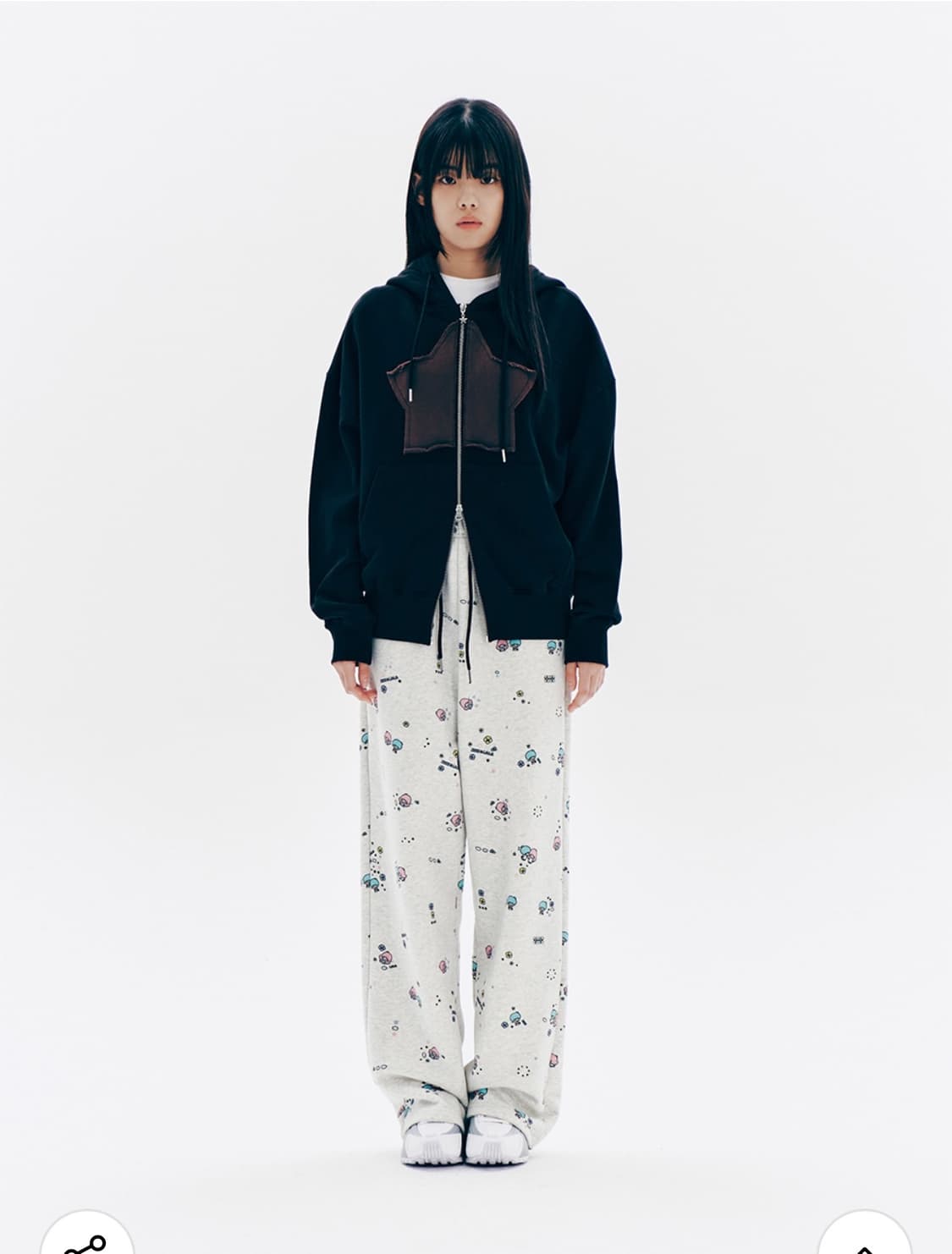 유희 리틀트윈스타 백로고 후드집업 블랙 상품이미지1