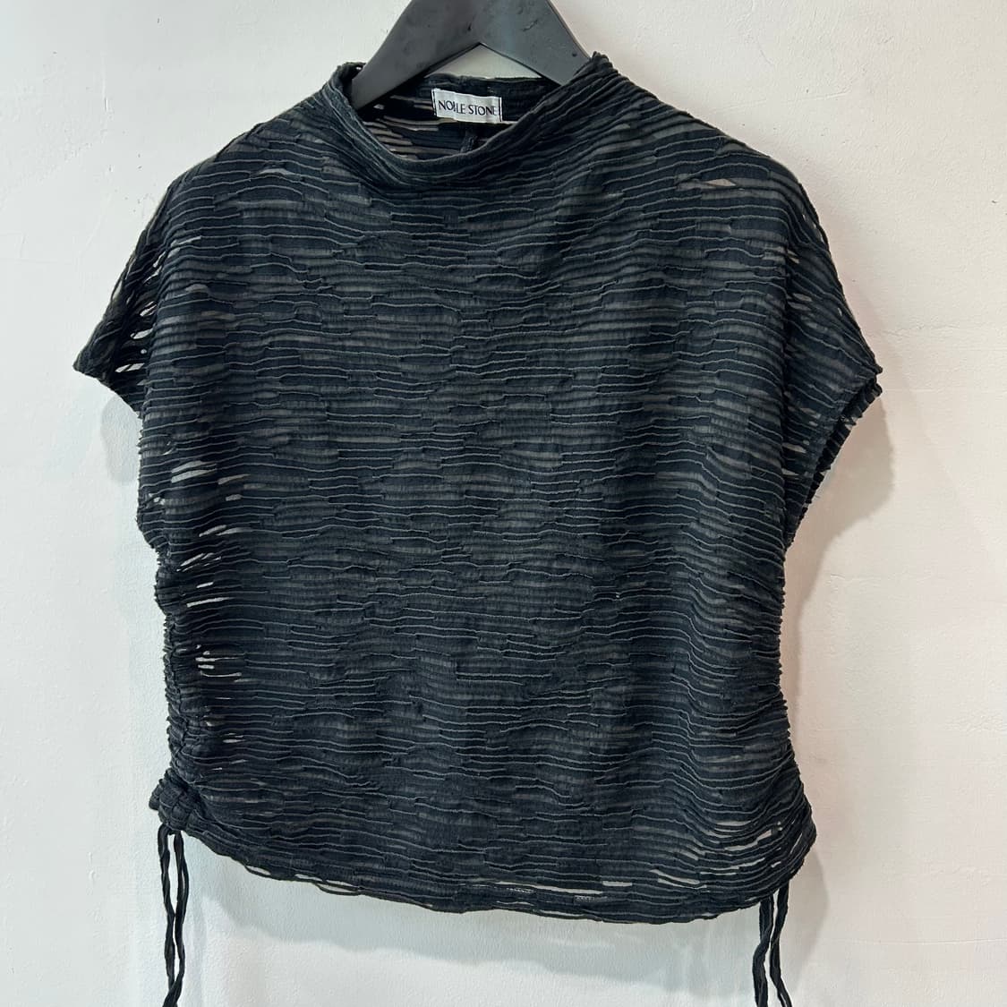 블랙 패턴 시스루 탑 상품이미지4