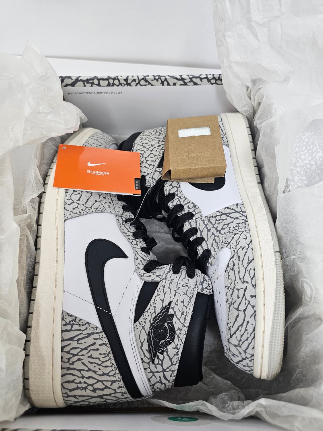 새상품급 조던 1 레트로 하이 OG 화이트 시멘트 상품이미지7