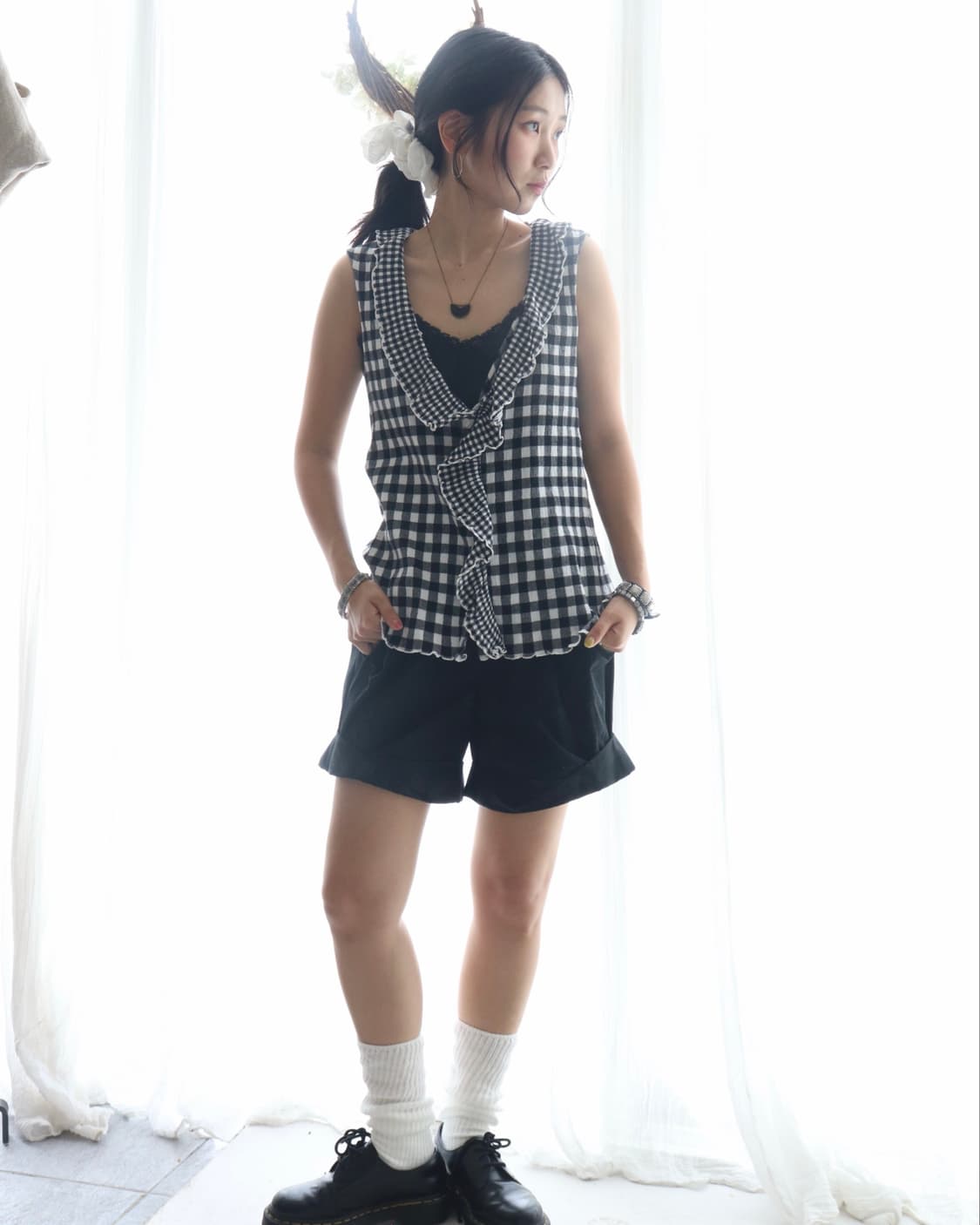 [Tsumori Chisato] Gingham Crinkle Blouse 상품이미지4