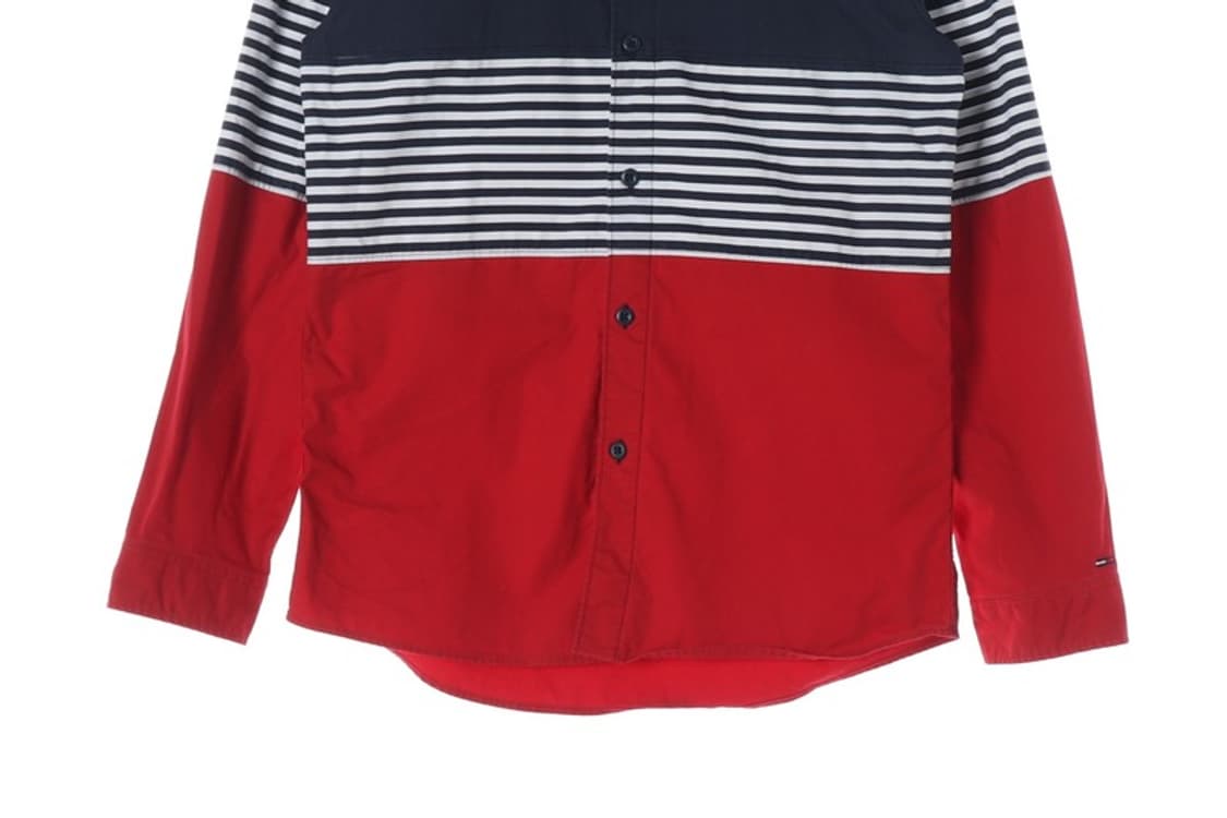 타미진스 삼색 배색 스트라이프 긴팔 셔츠 S 상품이미지4