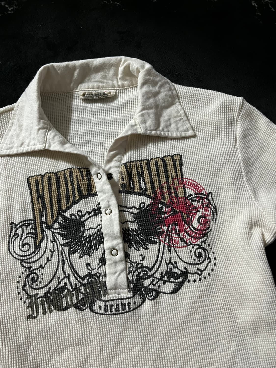 y2k와플반팔 카라티 상품이미지1