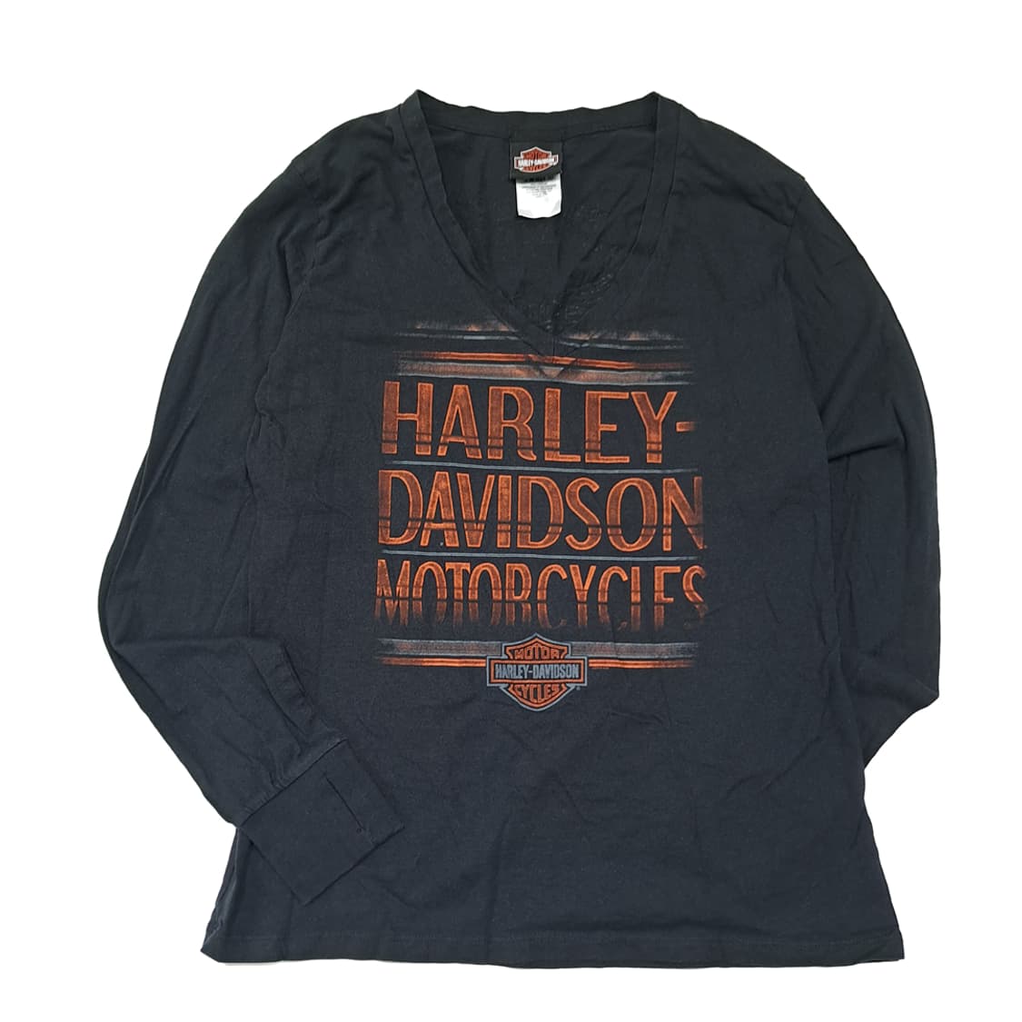 CL568 L 할리데이비슨 00s 미국판 벅아이 핑거홀 블랙 티셔츠 상품이미지1