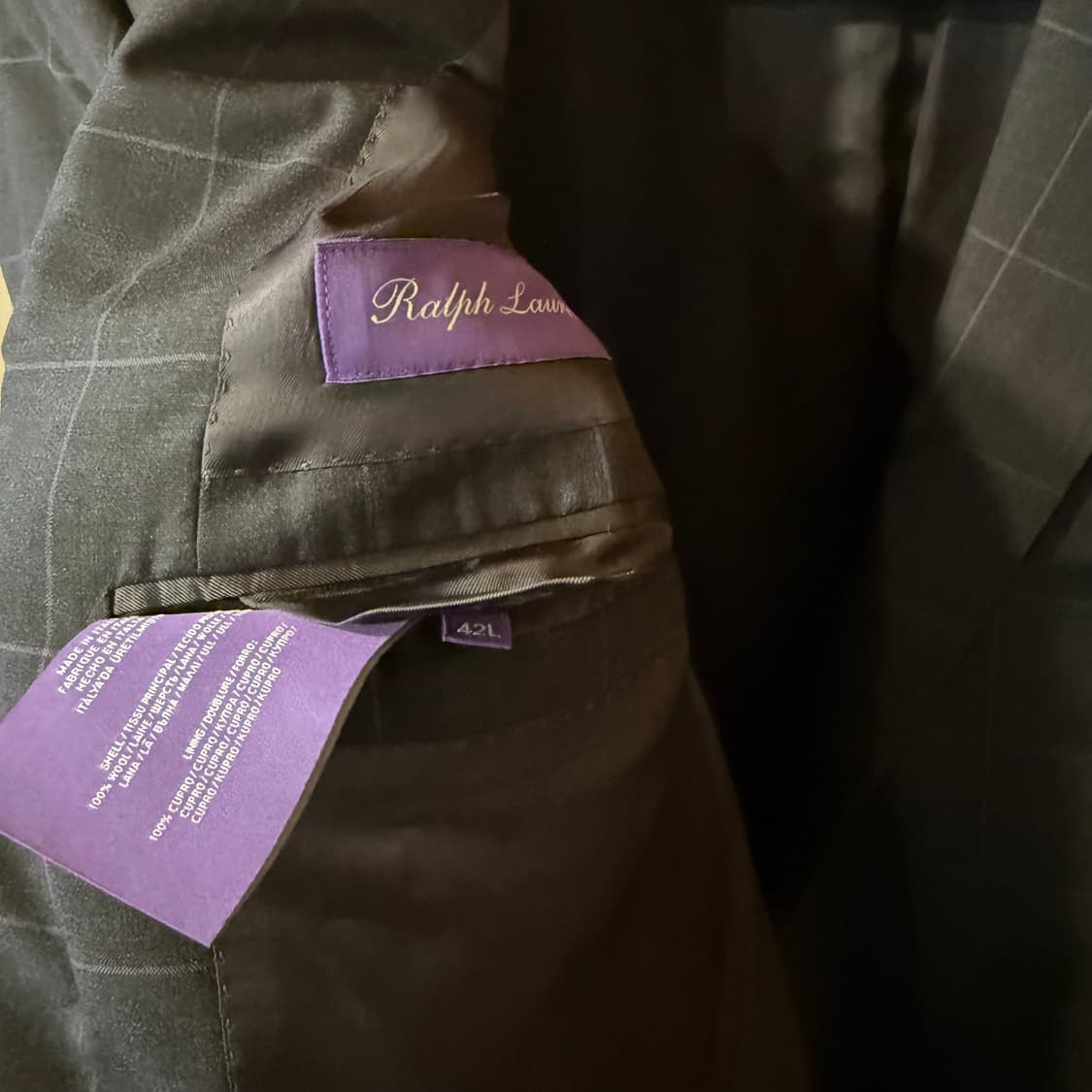 랄프로렌 퍼플라벨 울 체크 자켓  상품이미지5