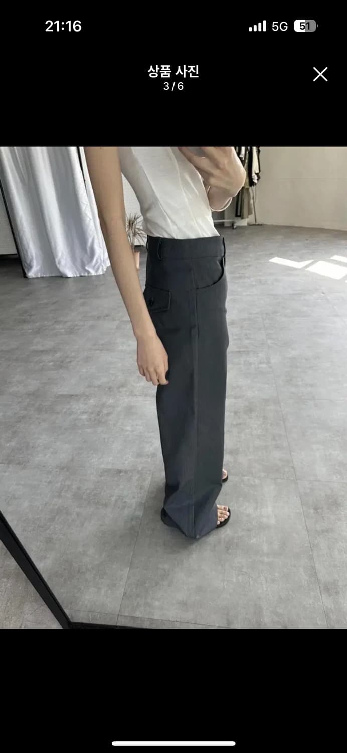 새상품) OUR 오유알 그레이 코튼 팬츠 M 상품이미지3