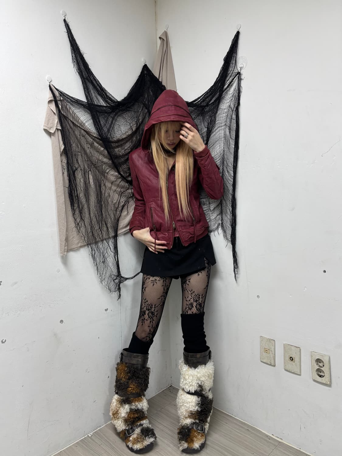 [2000s Avirex]Burgundy Zip Hoodie SheepS 상품이미지2