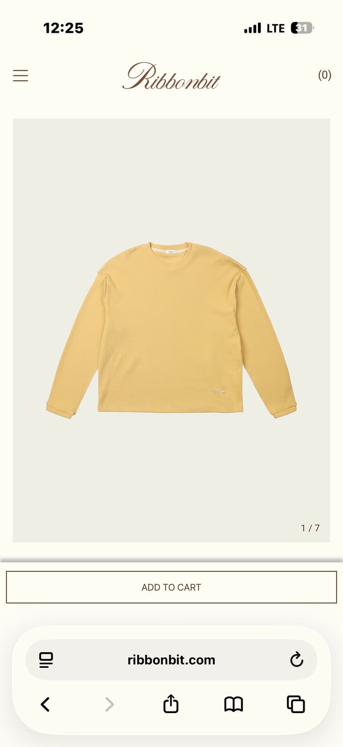 리본빛 그리드 와플티 옐로우 Grid Waffle Tee Yellow 상품이미지3