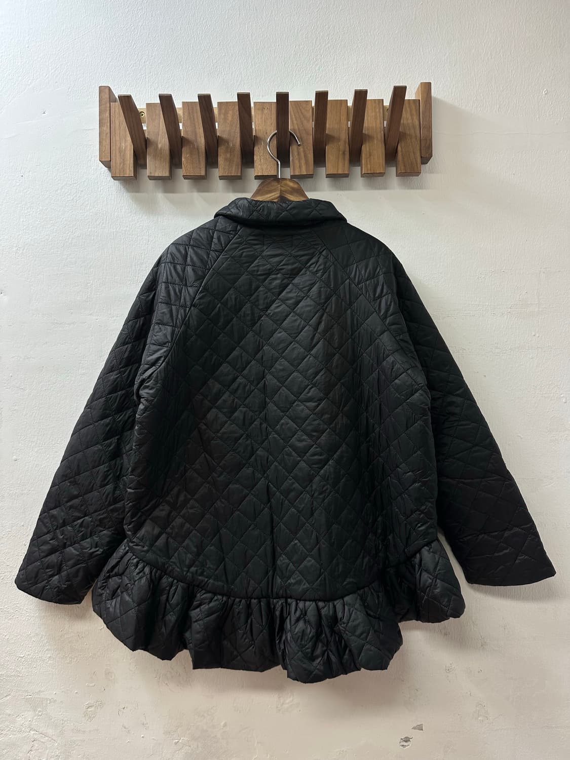 일본빈티지 블랙 패딩 퀼팅 프릴 블라우스 미니 원피스 상품이미지7