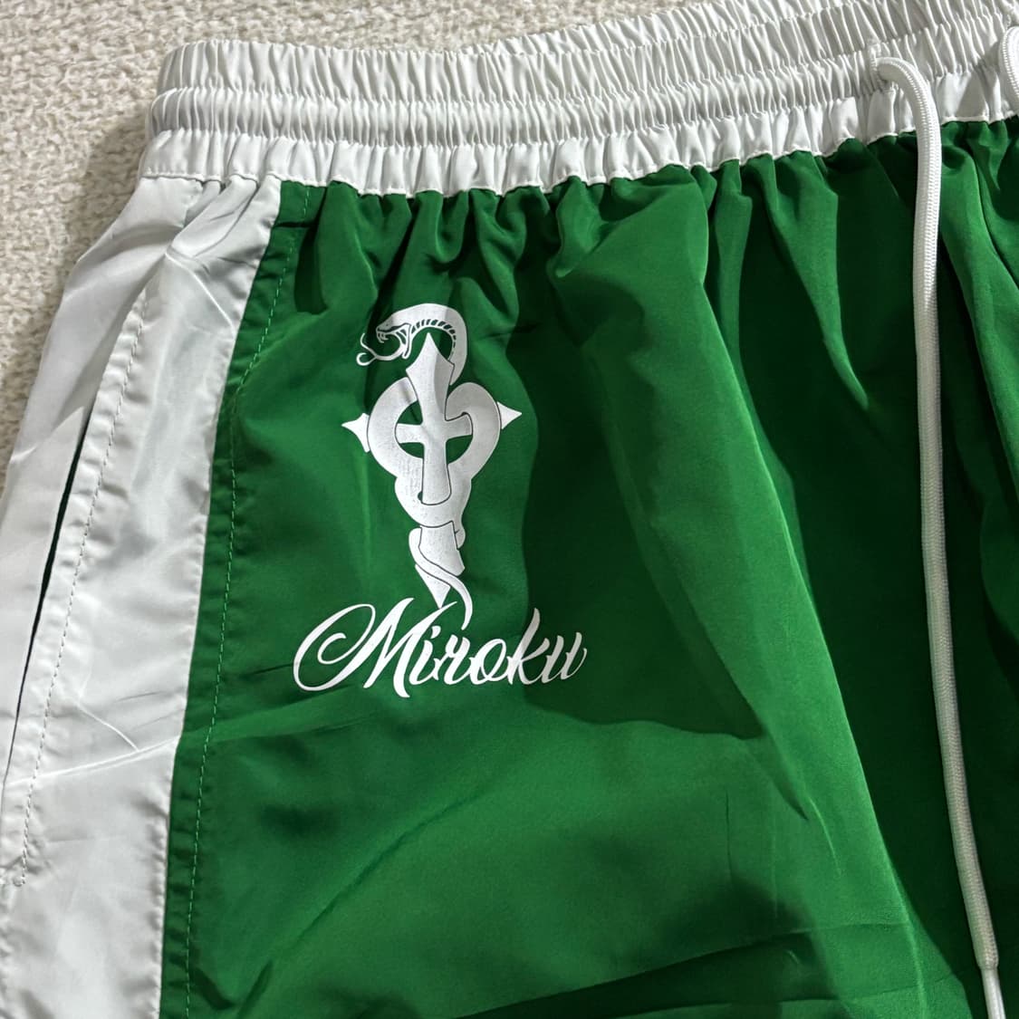 일본빈티지 Miroku 그린 바스락 반바지 상품이미지2