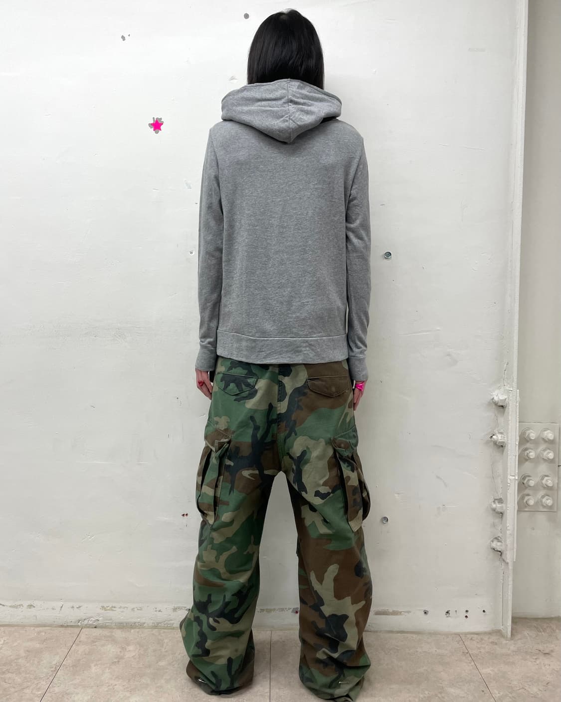 High-neck Gray Basic Hoodie 상품이미지6