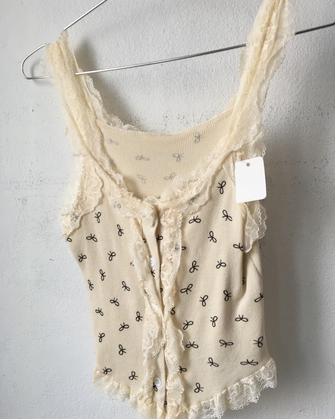 Lace trimming ribbon pattern ribbed slee 상품이미지4