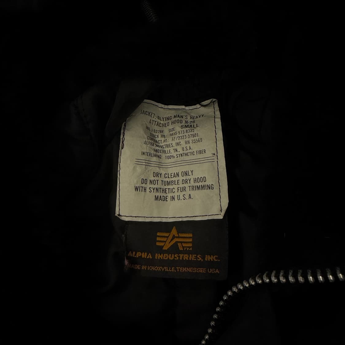 [정품/S] 알파인더스트리 USA N2B 플라이트 자켓 상품이미지5