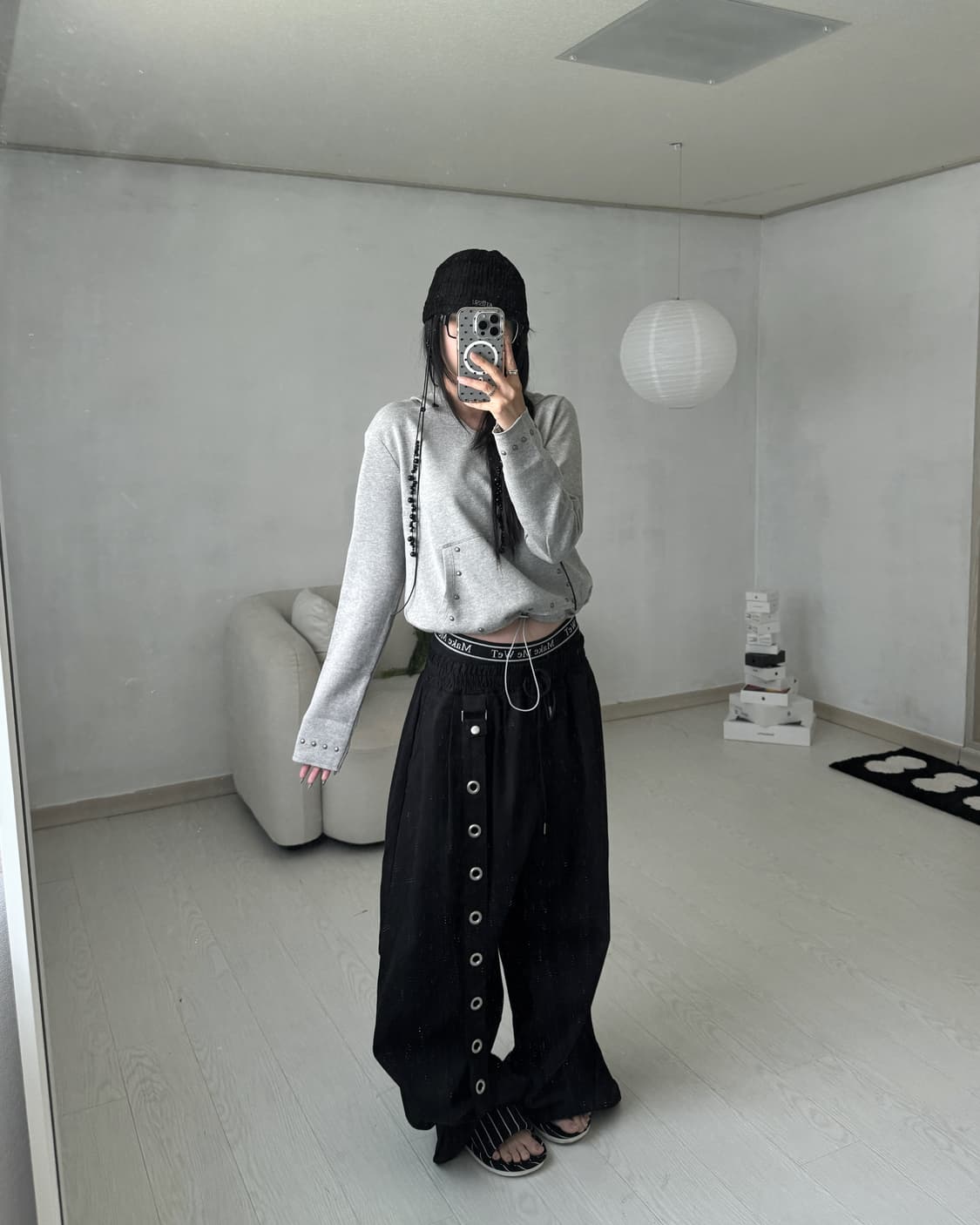 스터드 슬리브 후드 상품이미지5