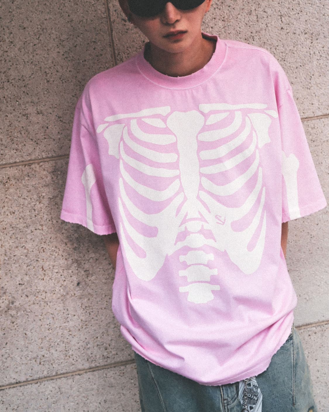 스키즘인듀싱 RIB CAGE T SHIRT_PINK M사이즈 상품이미지3