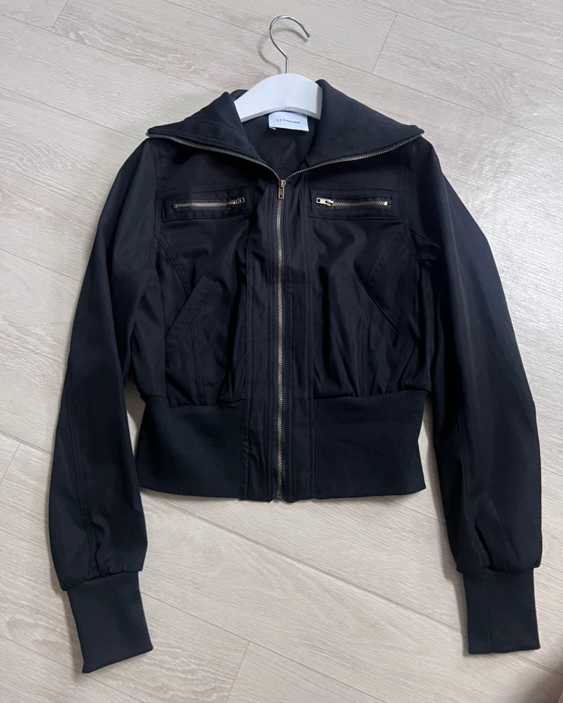 블랙업 크류 하이넥 크롭 집업 상품이미지3