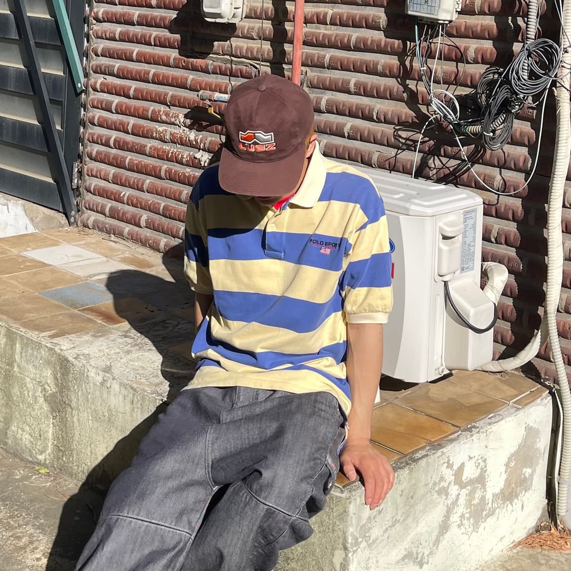 폴로 스포츠 스트라이프 반팔 카라 티셔츠 상품이미지1