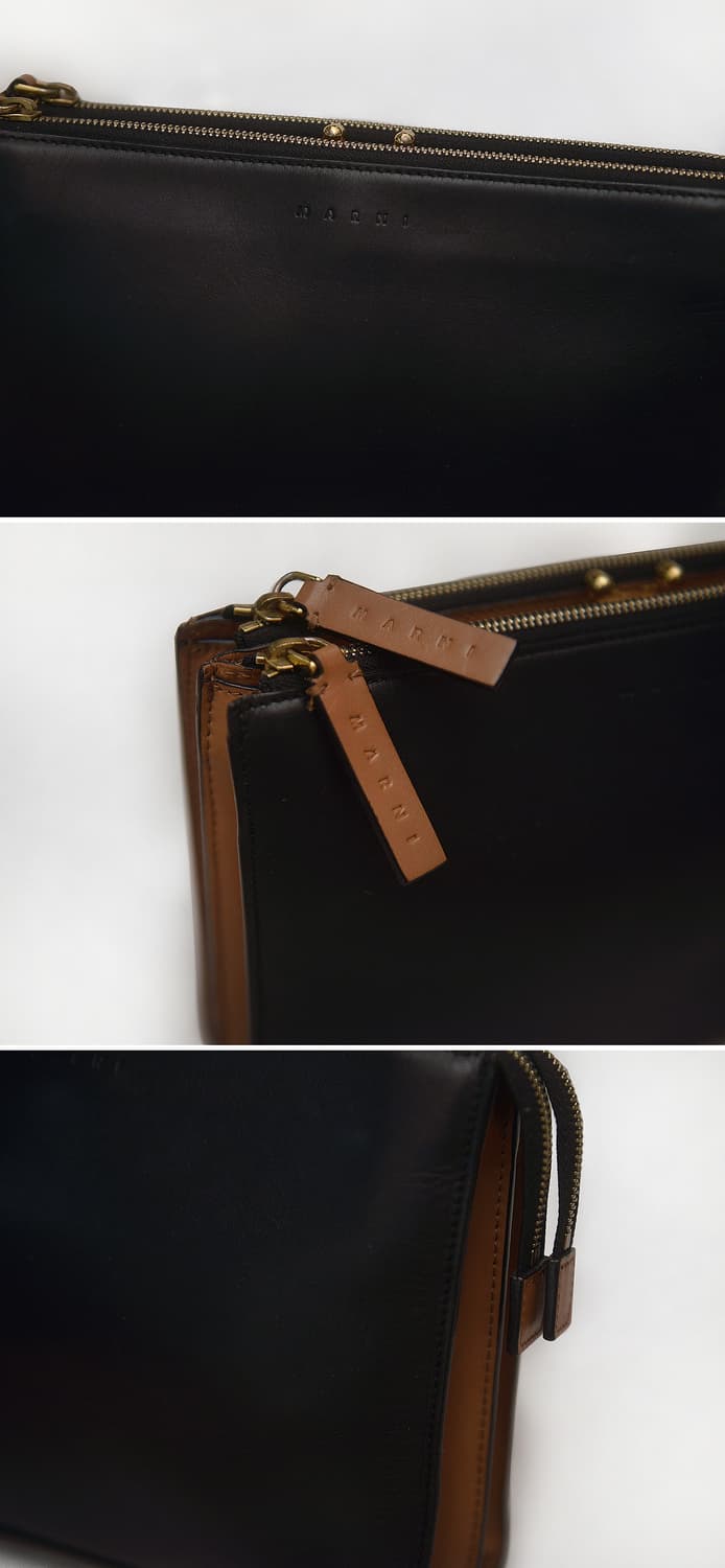 마르니 (MARNI) 투톤레더 버튼락 더블지퍼 트윈 클러치백 상품이미지7