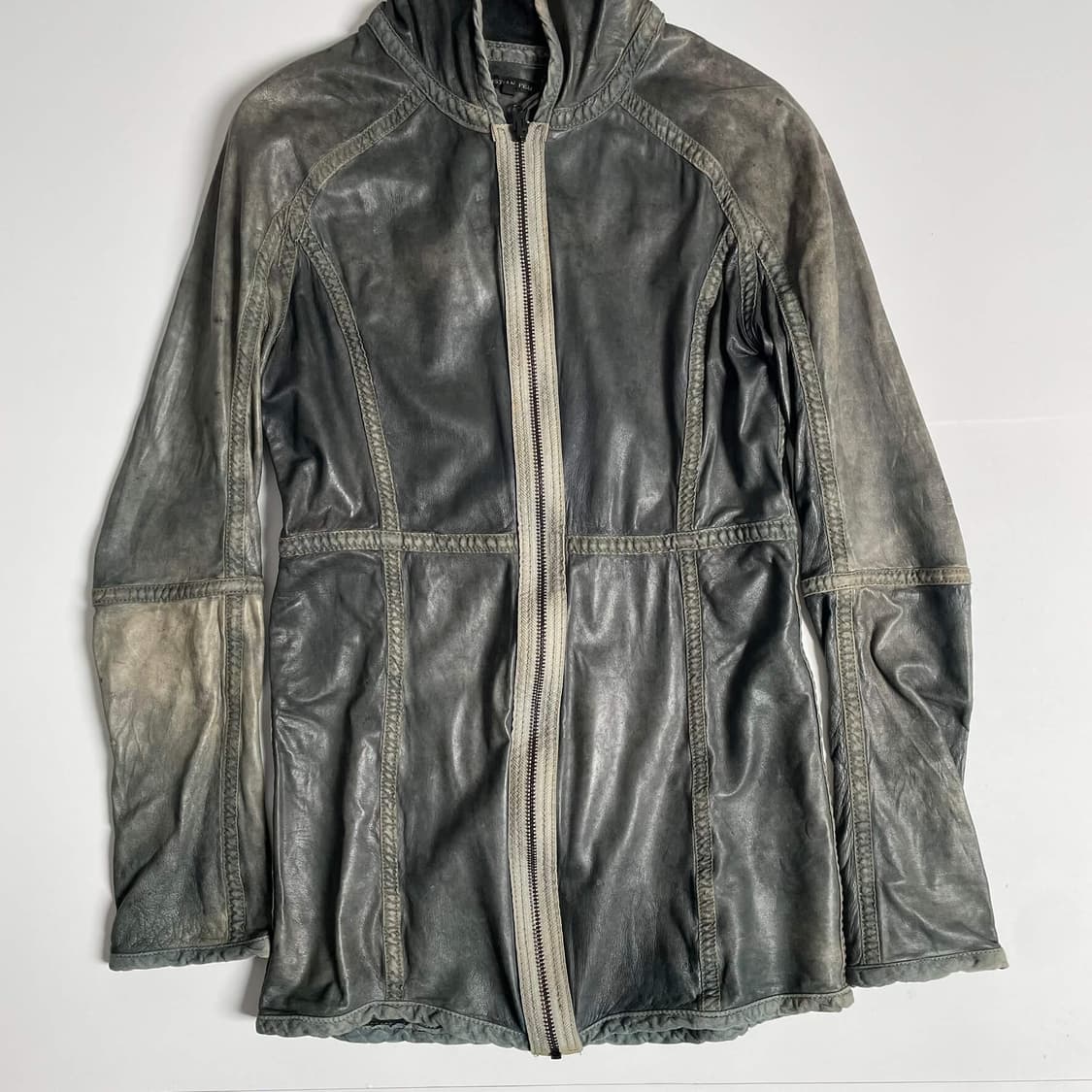 Christian peau 레더 블럭 집업 후드 상품이미지3