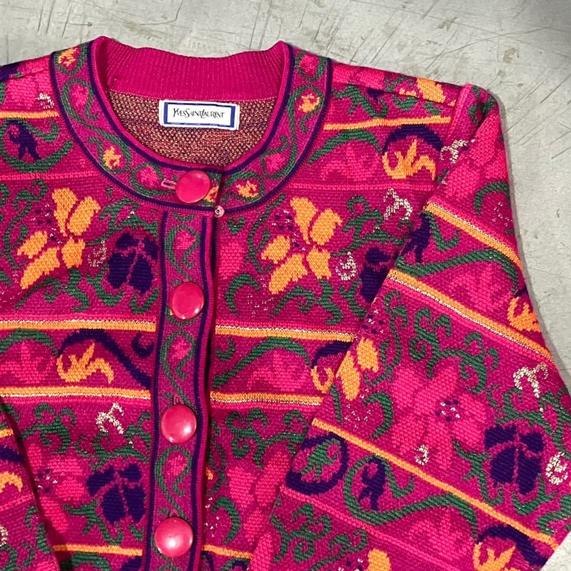 입생로랑 아카이브 패턴 가디건 상품이미지3