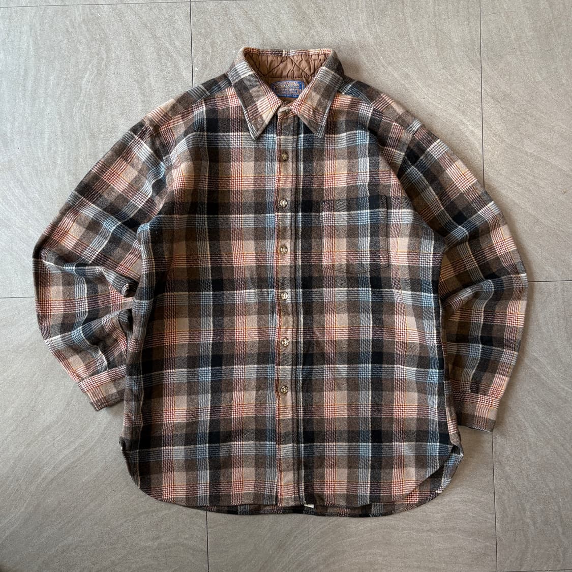 80s Pendleton 80년대 미국 생산 펜들턴 체크 울 셔츠 상품이미지1