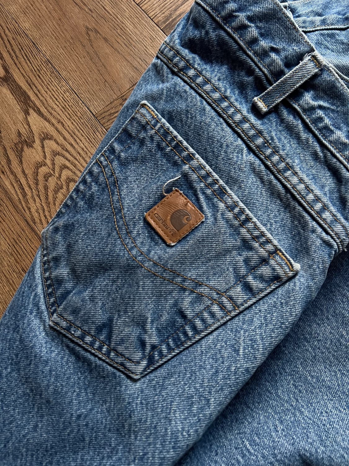 [36]칼하트 USA 체크 라이닝 빈티지 워싱 워크 데님 팬츠 상품이미지6