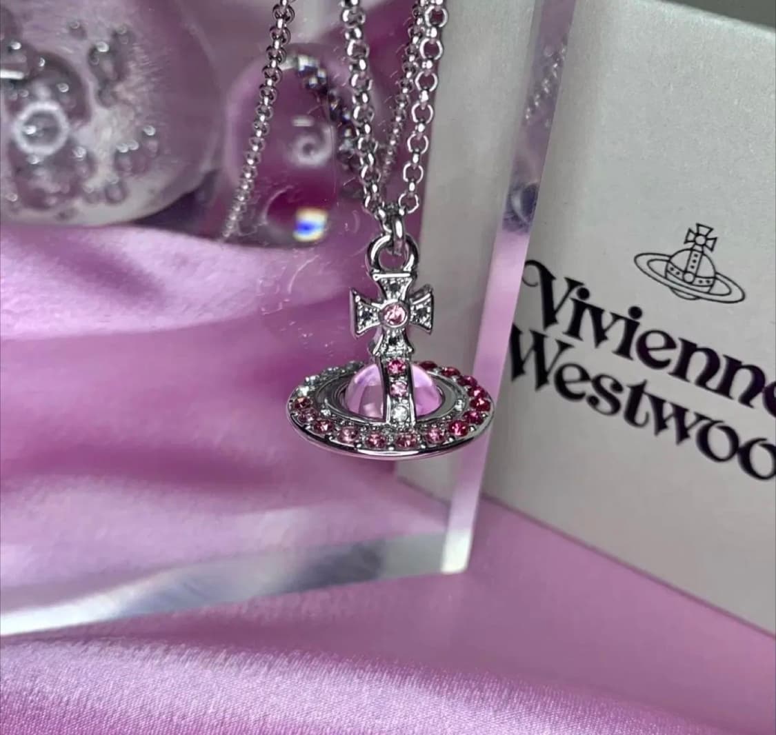 비비안 웨스트우드 클라레타 핑크 ORB 목걸이 상품이미지1