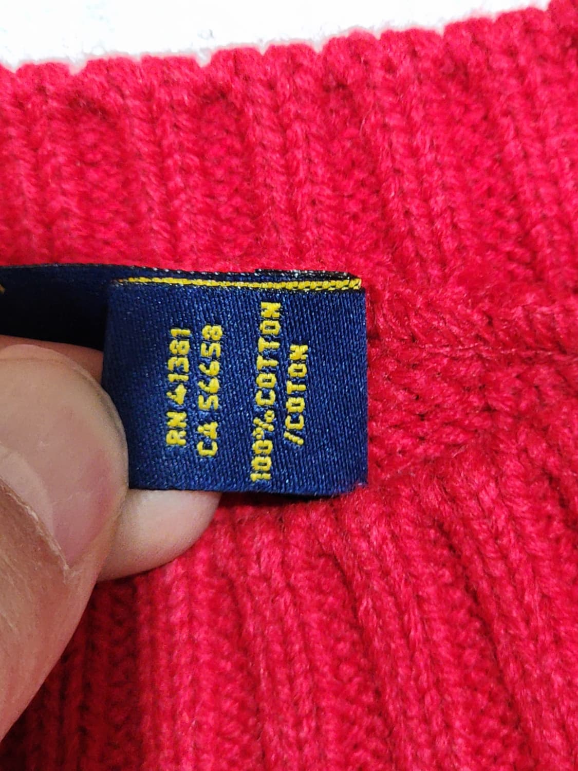 (M) 랄프로렌 폴로 꽈배기 니트 빨강 케이블 스웨터  상품이미지5