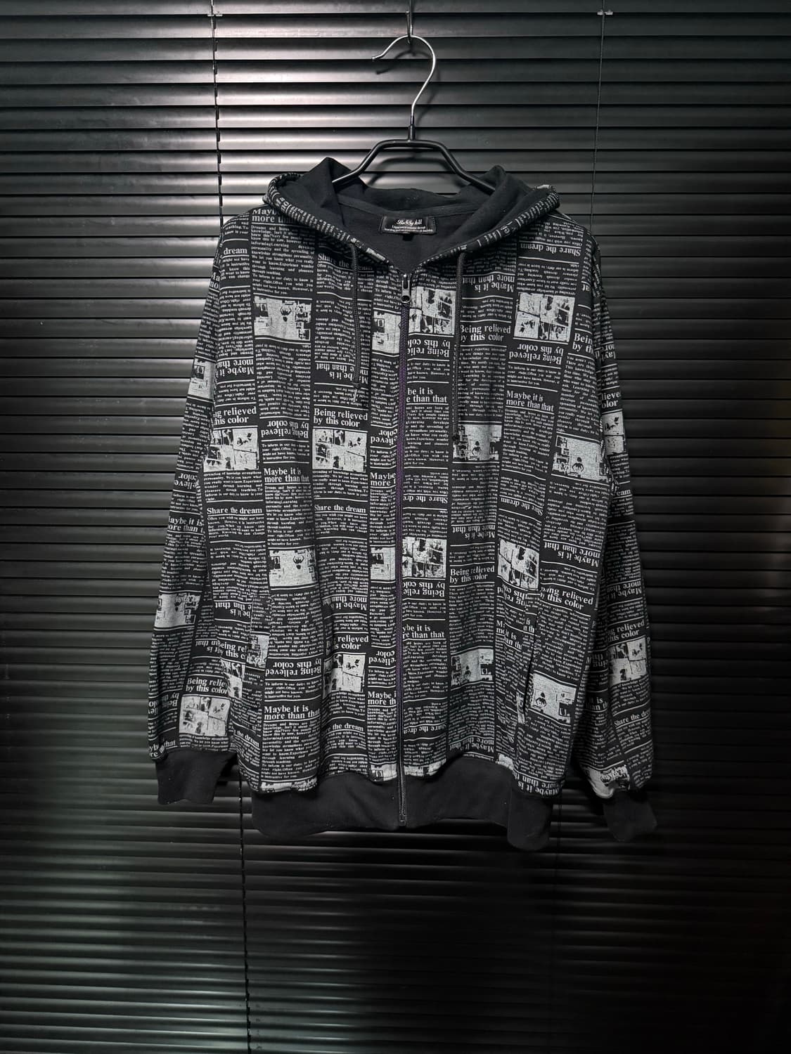 BoSSy hill 고스 펑크 로리 일본 사진 프린팅 블랙 후드 집업 L 상품이미지3