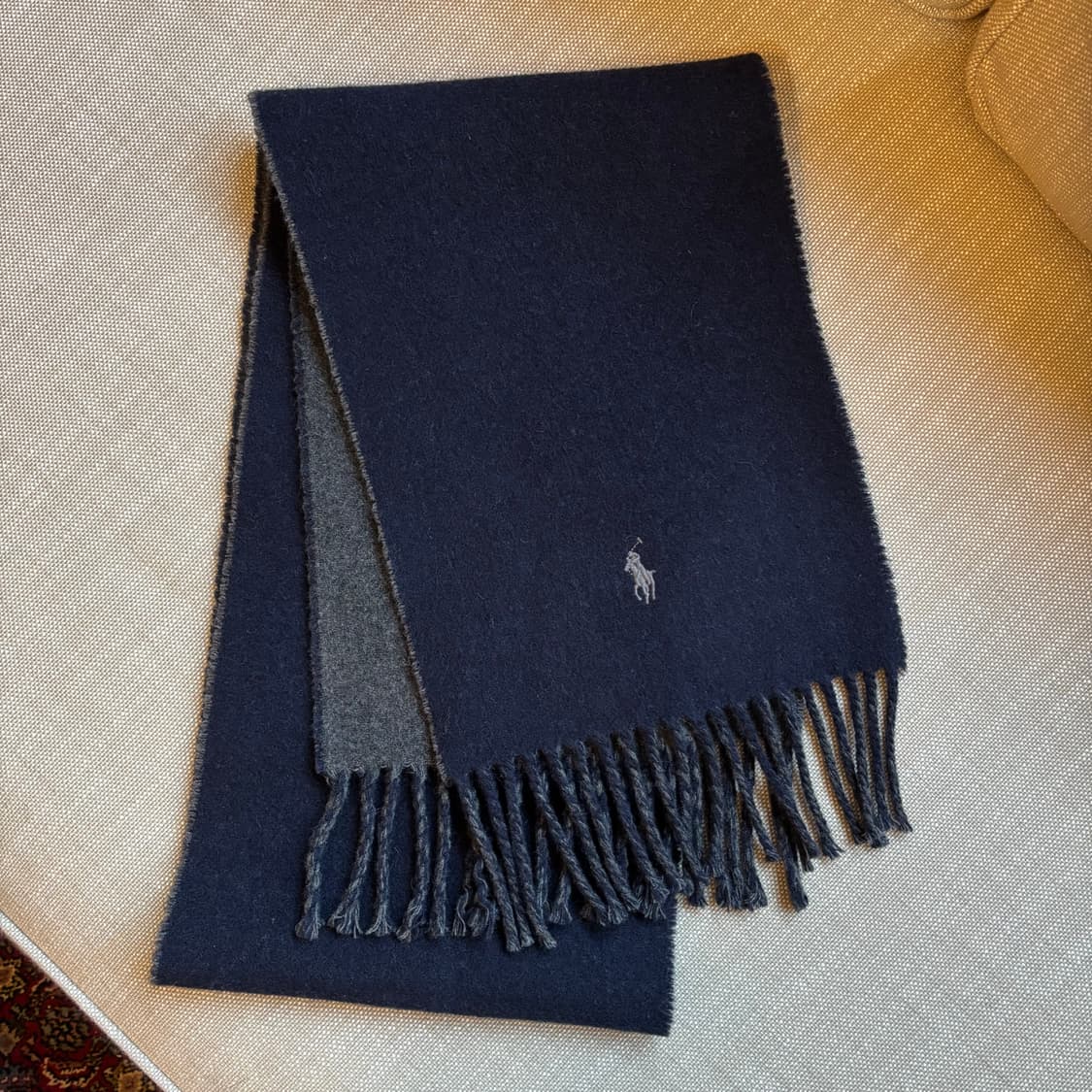 폴로 랄프로렌 양면 머플러 네이비/그레이 목도리 상품이미지2
