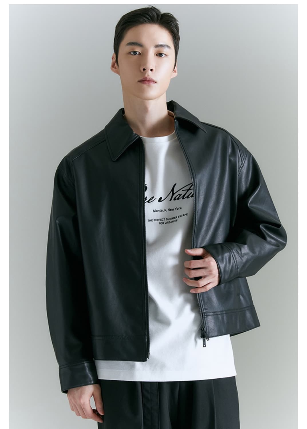 새상품 SPAO 스파오 미니멀 레더 자켓 가죽자켓 오버핏 루즈핏 상품이미지2