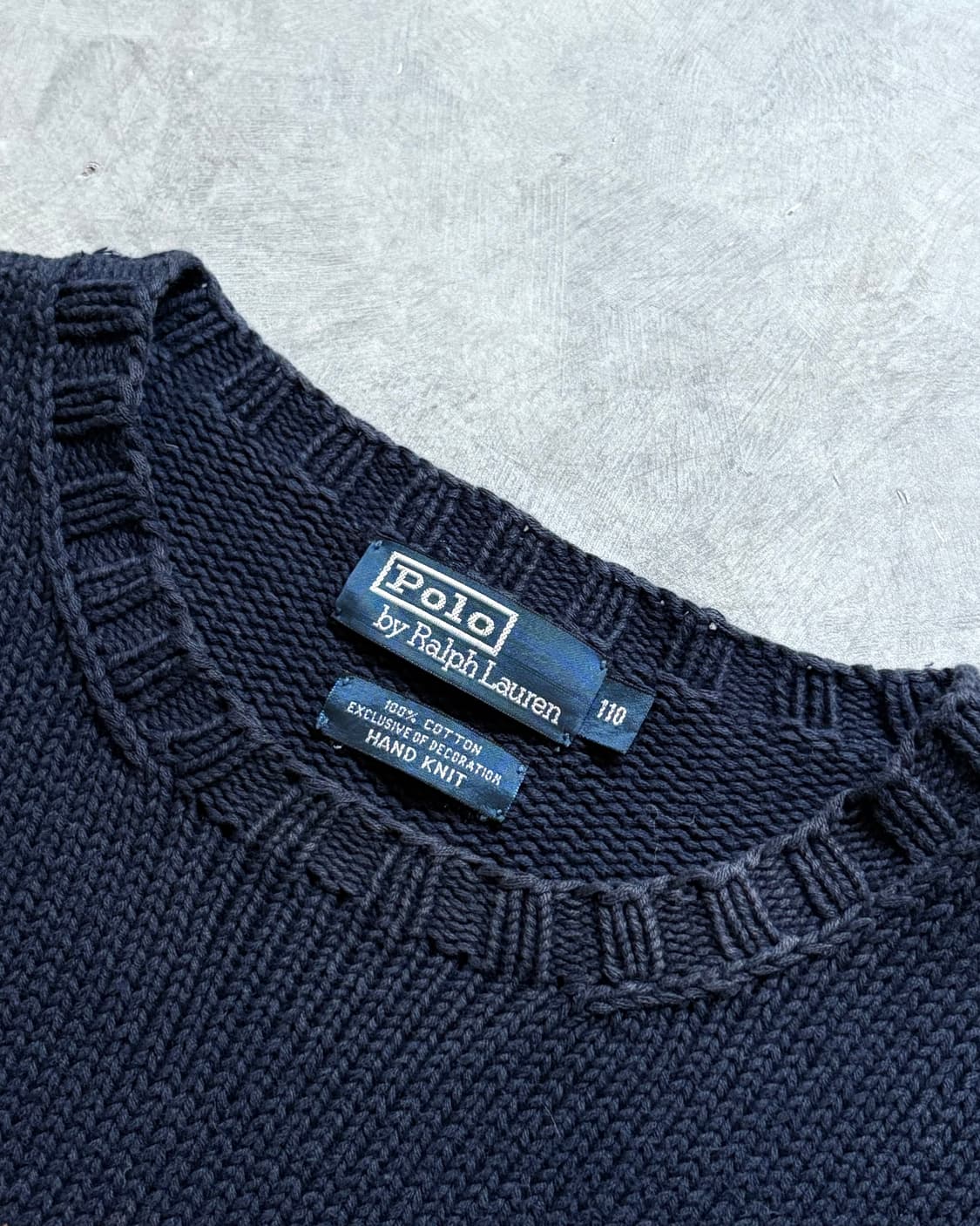 Polo 폴로 랄프로렌 90‘s 싯다운베어 네이비컬러 핸드 니트 상품이미지5