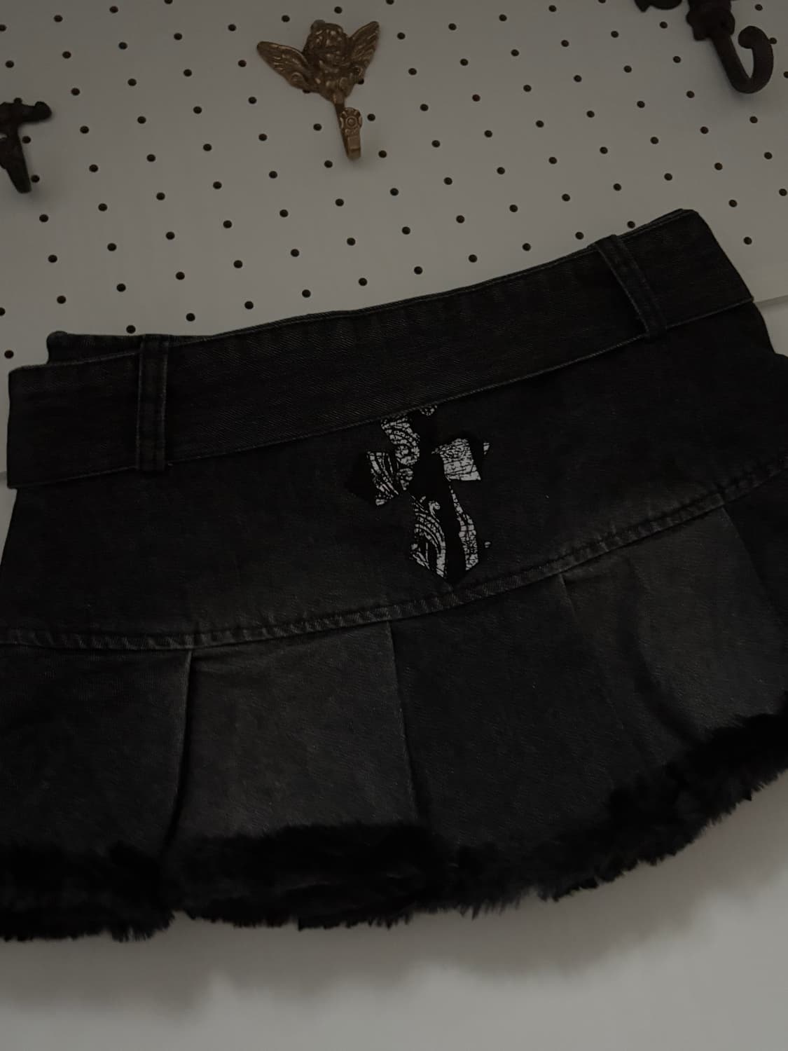 • hurtremake black fur eyelet belt mini  상품이미지3