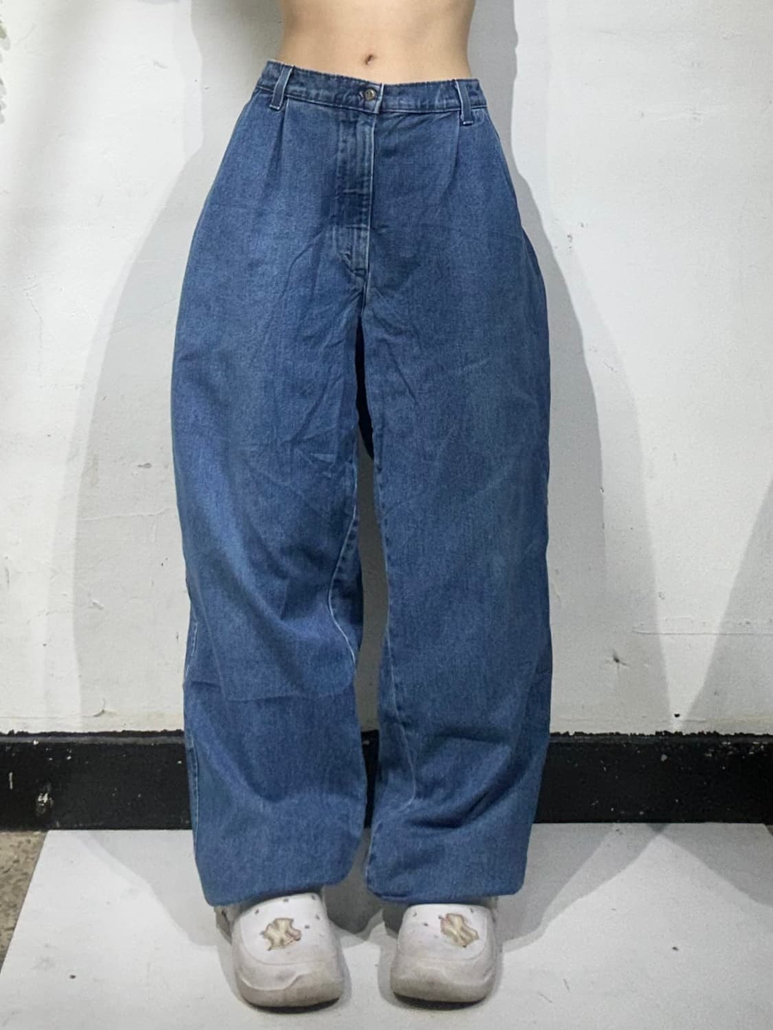 90s 도커스 중청 와이드 핀턱 힙합 데님 팬츠 청바지 상품이미지2