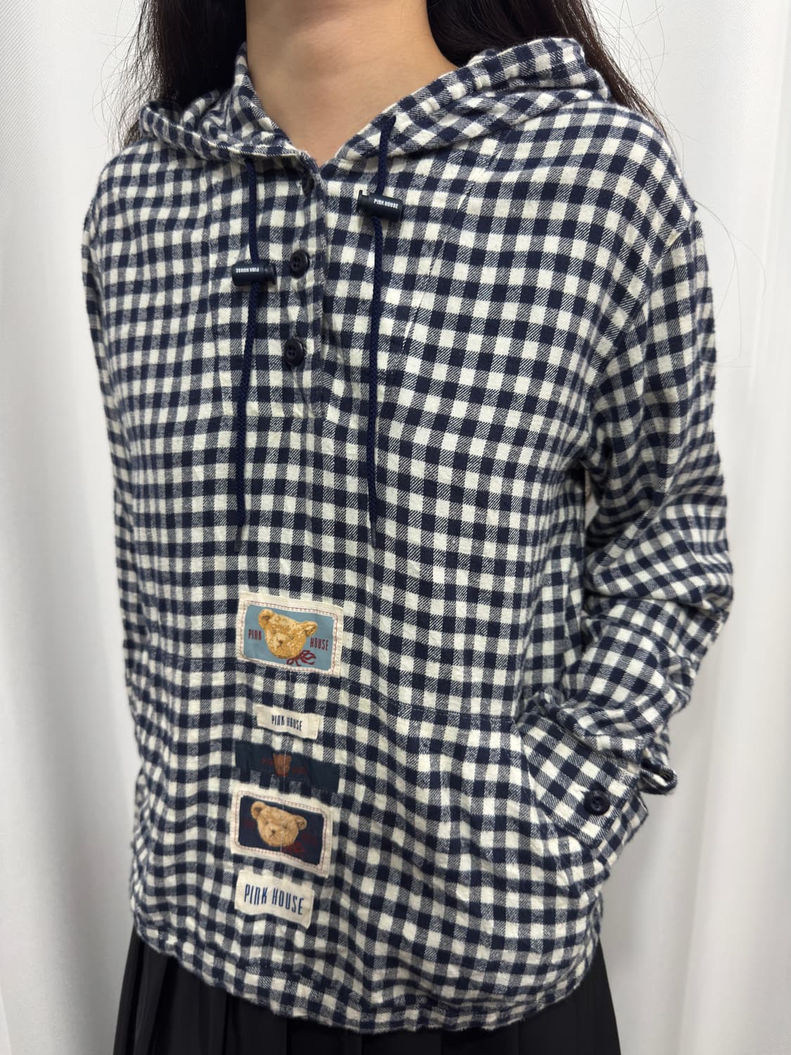 pink house check hood shirt 상품이미지3