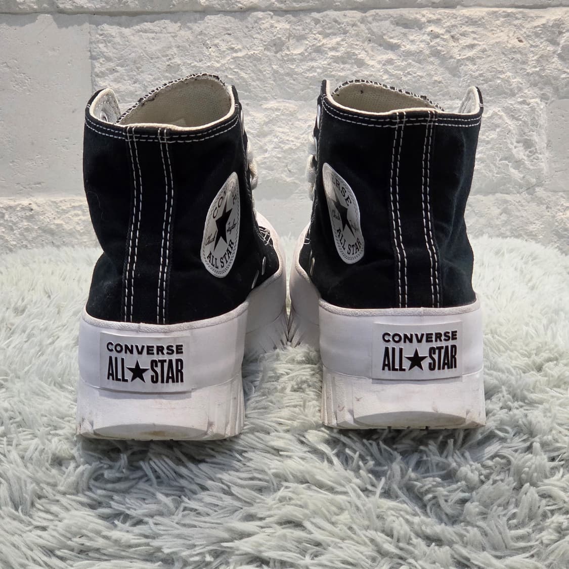 6a-23:컨버스 런스타 하이크 하이 블랙키높이6cm(235)-상태굿 상품이미지3
